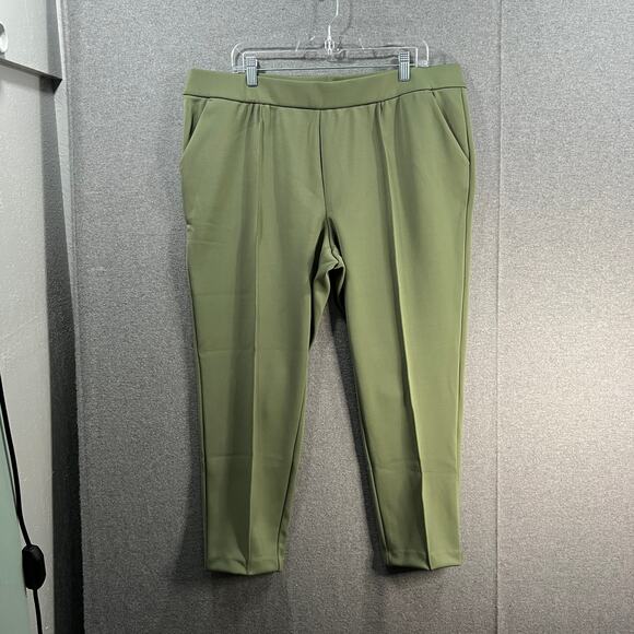 Isaac Mizrahi Live! Superknit Skinny Ankle Pant Fresh Olive, Petite X-Large - Picture 1 of 9